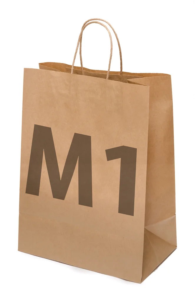 Sacola Kraft M1 (Pacote 50) · 35x18x28